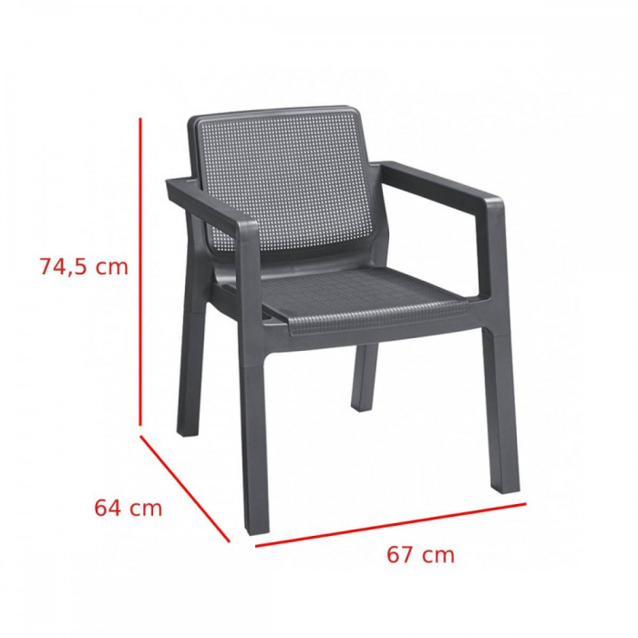 Curver Set de mobilier de grădină din ratan Emily Balcony fără perne [5]