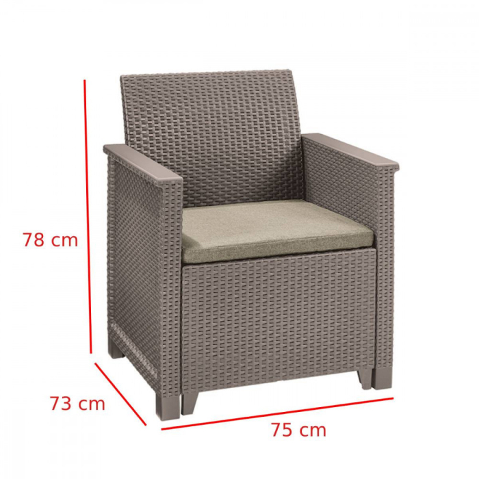 Curver Set de mobilier de grădină din ratan Emma Balcony cu masă de depozitare [7]