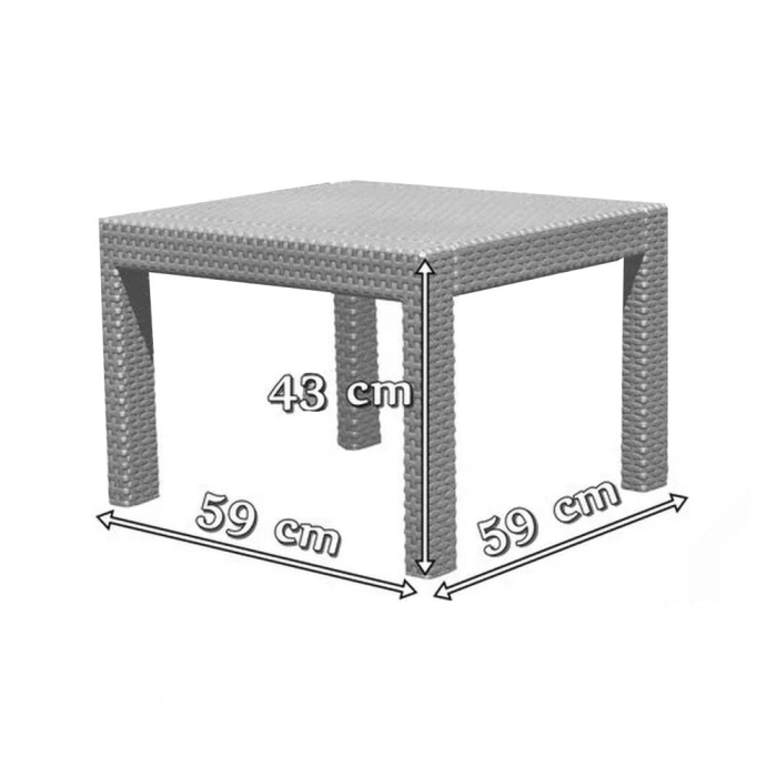 Curver Set de mobilier de grădină din ratan Emma Balcony Quatro cu masă Chicago în culoarea cappuccino [4]