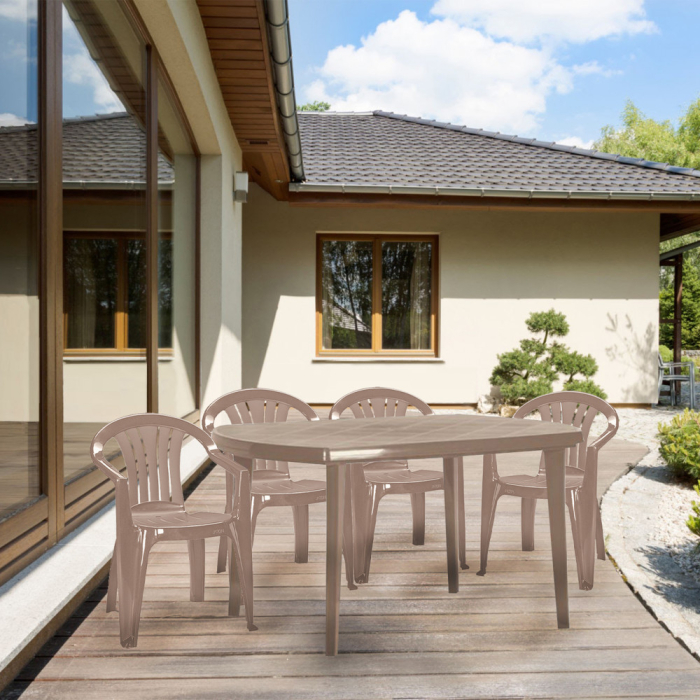 Curver Set de mobilier de grădină El Sicilia 4+1 în culoarea cappuccino [4]