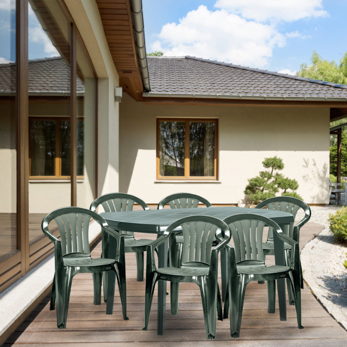 Curver Set de mobilier de grădină El Sicilia 6+1, verde [4]