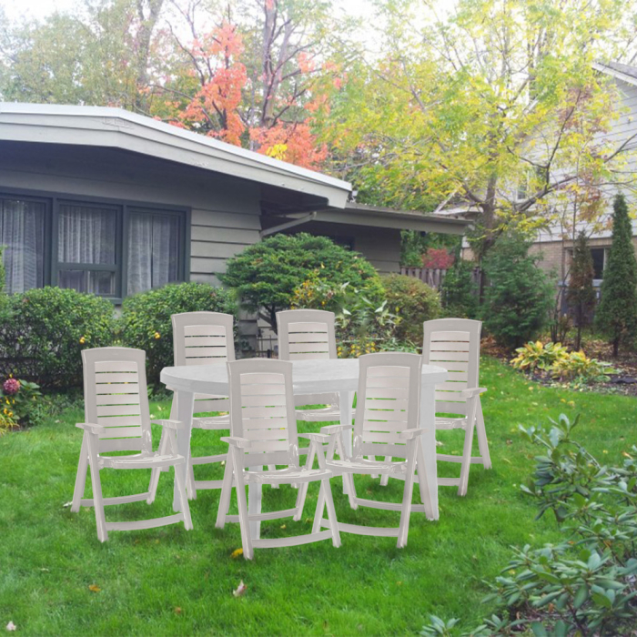 Curver Set de mobilier de grădină Elba 6+1, alb [4]