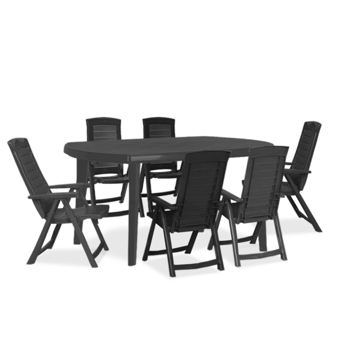 Curver Set de mobilier de grădină Elba 6+1 în culoarea grafit [2]