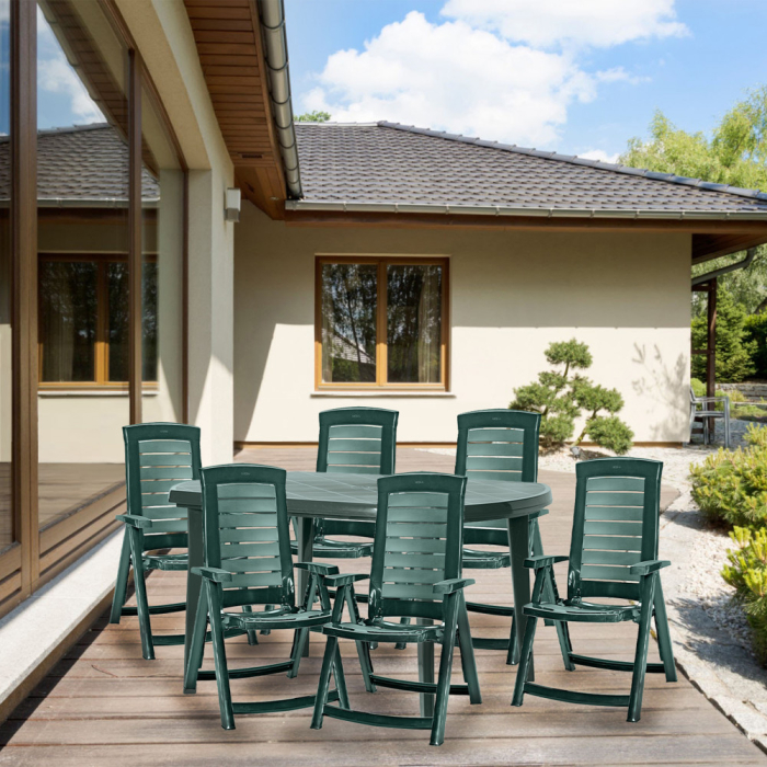 Curver Set de mobilier de grădină Elba 6+1, verde [4]