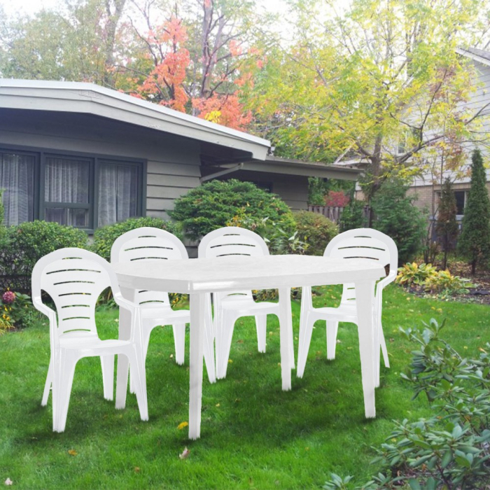 Curver Set de mobilier de grădină Elboni 4+1, alb [4]