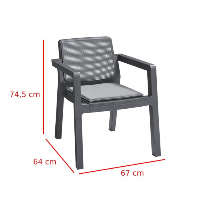 Curver Set de mobilier de grădină Emily din ratan cu perne [4]