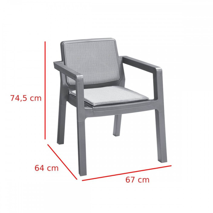 Curver Set de mobilier de grădină Emily din ratan cu perne [4]