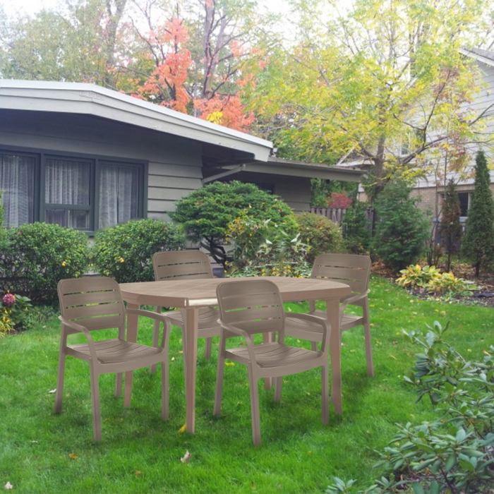 Curver Set de mobilier de grădină Esara 4+1 în culoarea cappuccino [5]