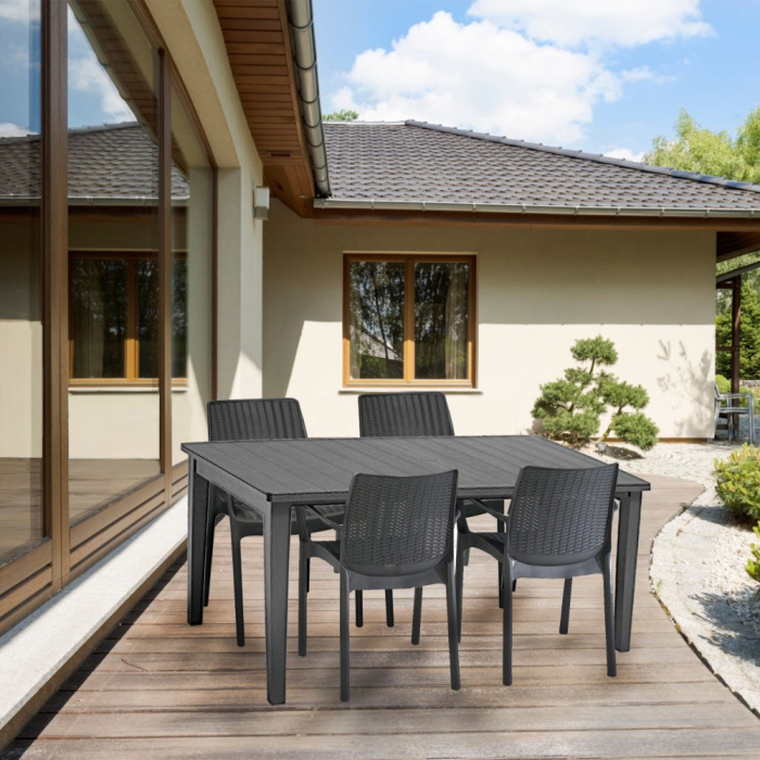 Curver Set de mobilier de grădină Fubali 4+1 în culoarea grafit [3]