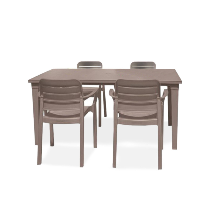 Curver Set de mobilier de grădină Fusara 4+1 în culoarea cappuccino [2]