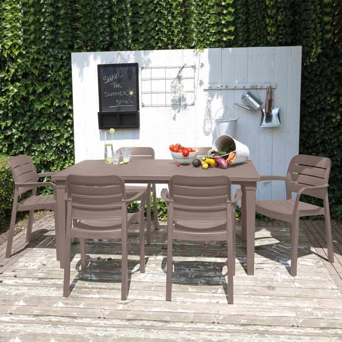 Curver Set de mobilier de grădină Fusara 6+1 în culoarea cappuccino [5]