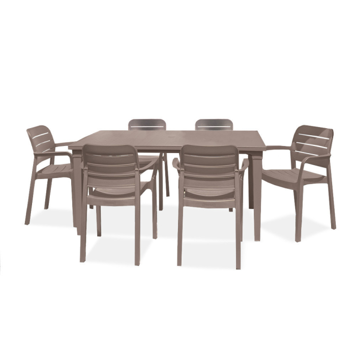 Curver Set de mobilier de grădină Fusara 6+1 în culoarea cappuccino [2]