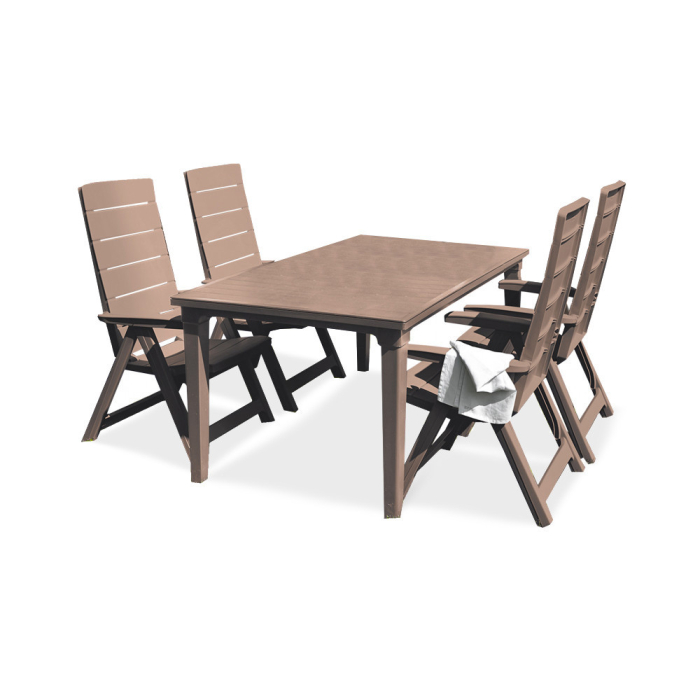 Curver Set de mobilier de grădină Fusilia 4+1 în culoarea cappuccino [2]