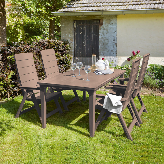 Curver Set de mobilier de grădină Fusilia 4+1 în culoarea cappuccino [5]