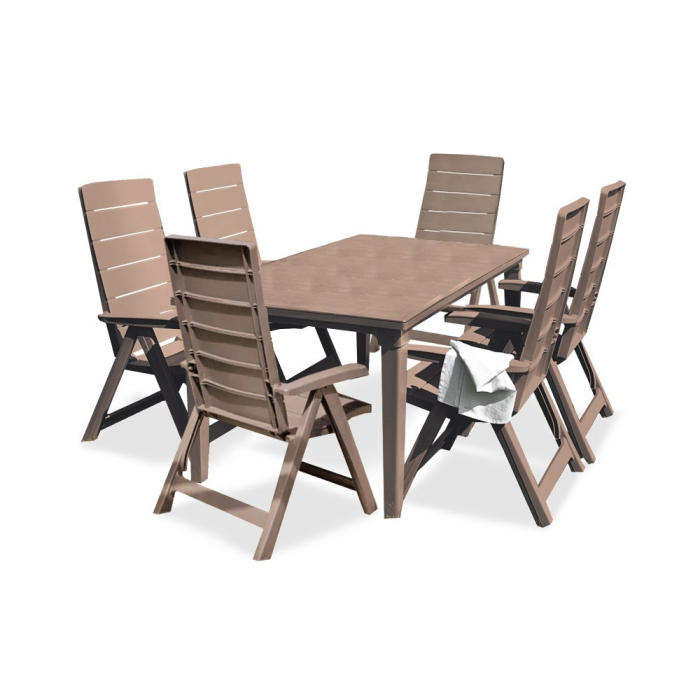 Curver Set de mobilier de grădină Fusilia 6+1 în culoarea cappuccino [2]