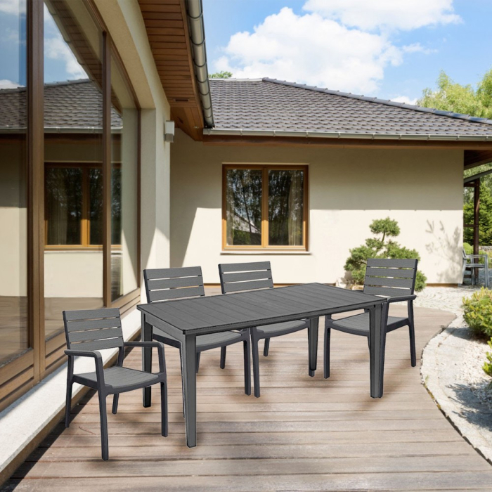 Curver Set de mobilier de grădină Futmony 4+1 în culoarea grafit [4]