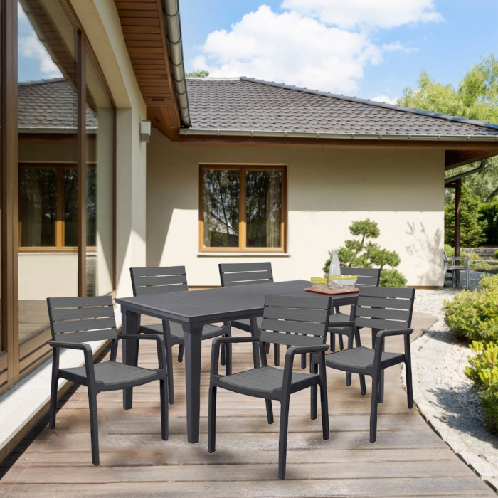 Curver Set de mobilier de grădină Futmony 6+1 în culoarea grafit [2]