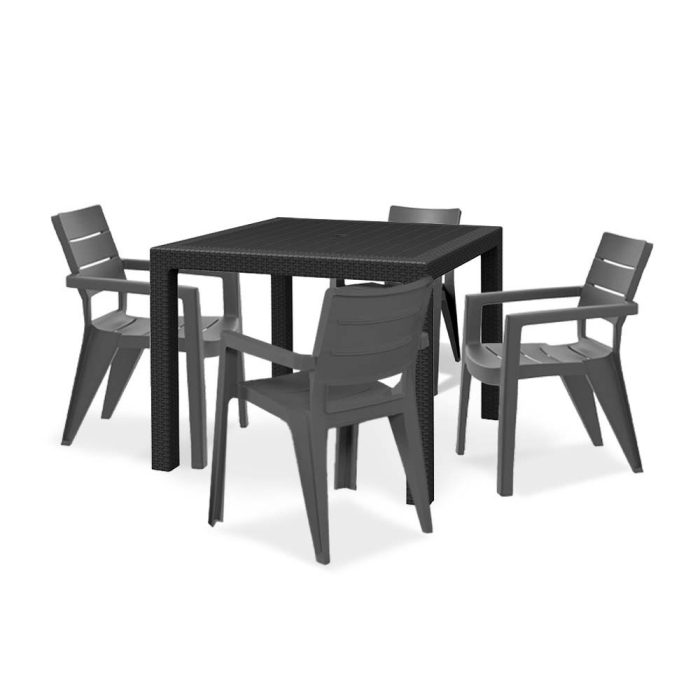 Curver Set de mobilier de grădină Ibiza Quartet 4+1 în culoarea grafit [2]