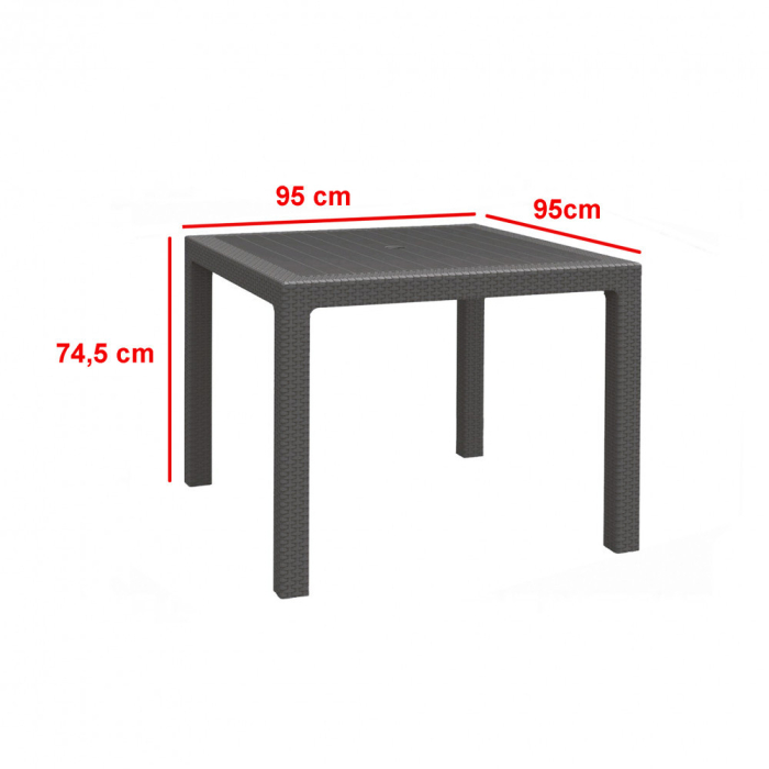 Curver Set de mobilier de grădină Ibiza Quartet 4+1 în culoarea grafit [3]