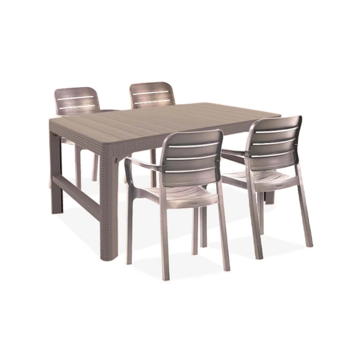 Curver Set de mobilier de grădină Liara 4+1 în culoarea cappuccino [5]