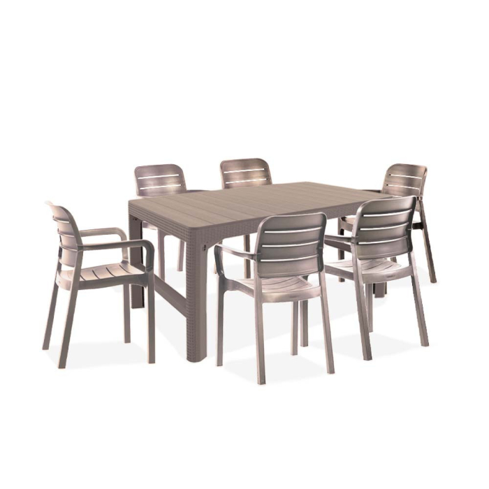 Curver Set de mobilier de grădină Liara 6+1 în culoarea cappuccino [5]