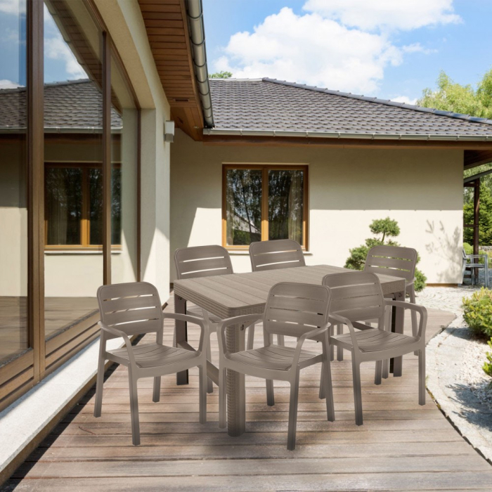 Curver Set de mobilier de grădină Liara 6+1 în culoarea cappuccino [2]