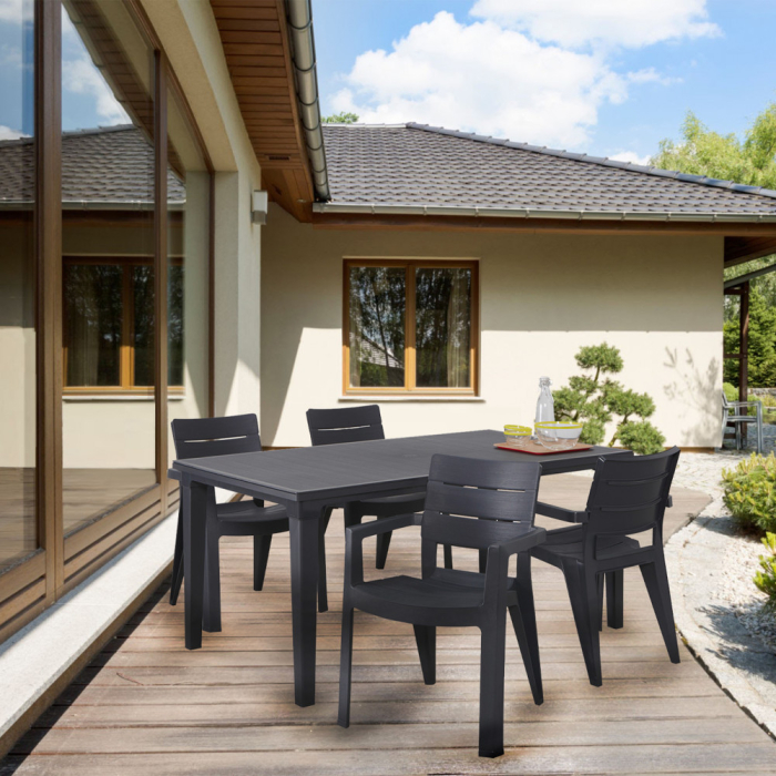 Curver Set de mobilier de grădină Mebiza 4+1 în culoarea grafit [5]