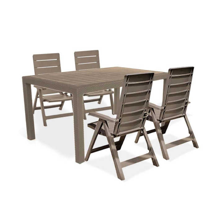 Curver Set de mobilier de grădină Mesilia 4+1 în culoarea cappuccino [2]