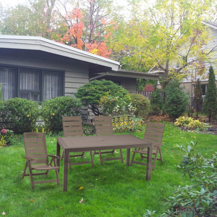 Curver Set de mobilier de grădină Mesilia 4+1 în culoarea cappuccino [5]