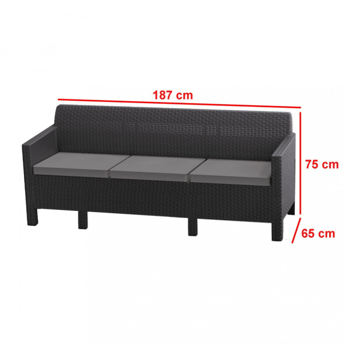 Curver Set de mobilier de grădină Orlando cu canapea cu 3 locuri [2]