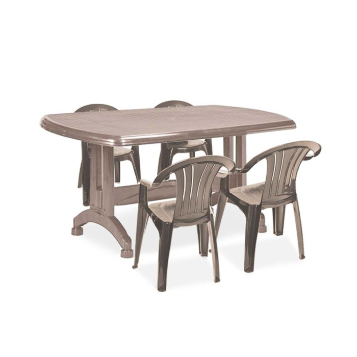 Curver Set de mobilier de grădină Pocilia 4+1 în culoarea cappuccino [2]