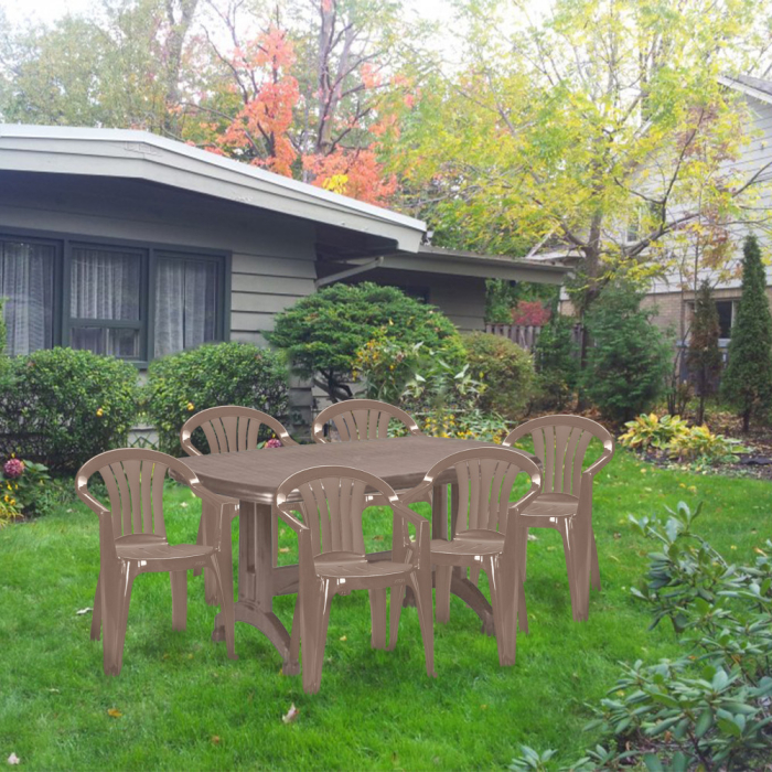 Curver Set de mobilier de grădină Pocilia 6+1 în culoarea cappuccino [5]