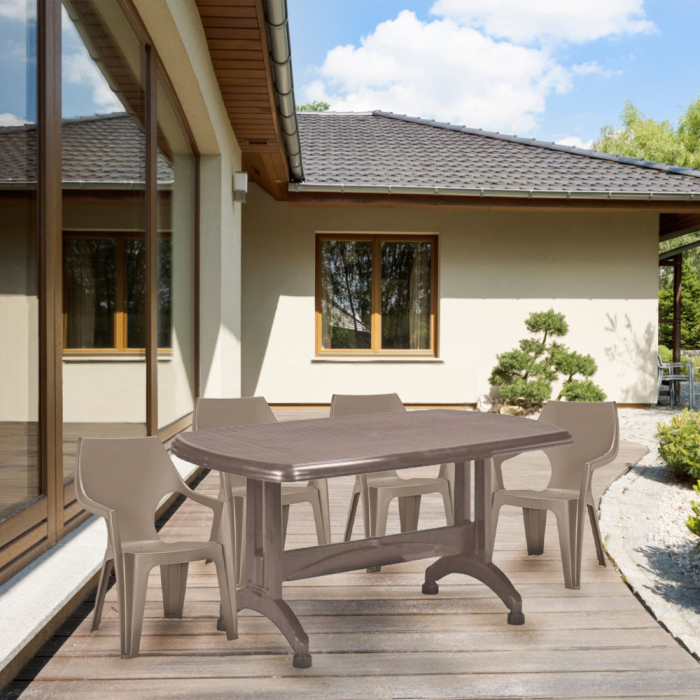 Curver Set de mobilier de grădină Podante 4+1 în culoarea cappuccino [5]