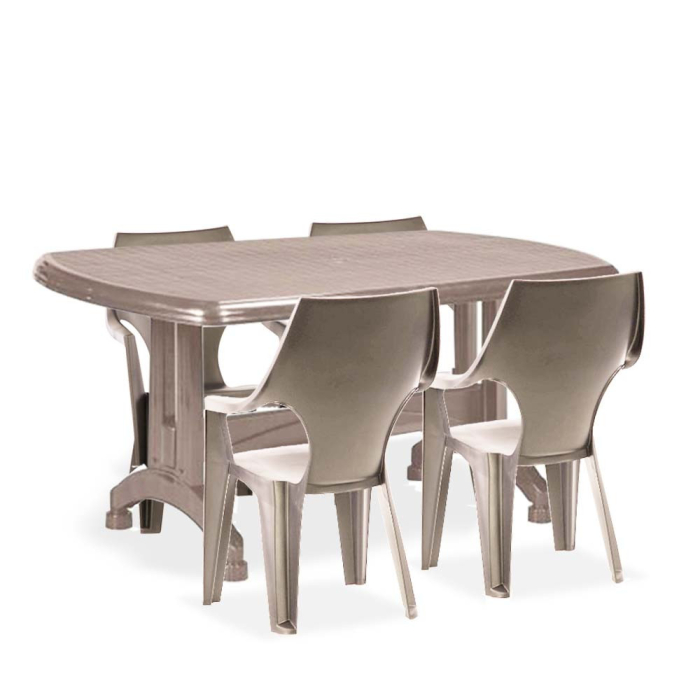 Curver Set de mobilier de grădină Podante 4+1 în culoarea cappuccino [2]