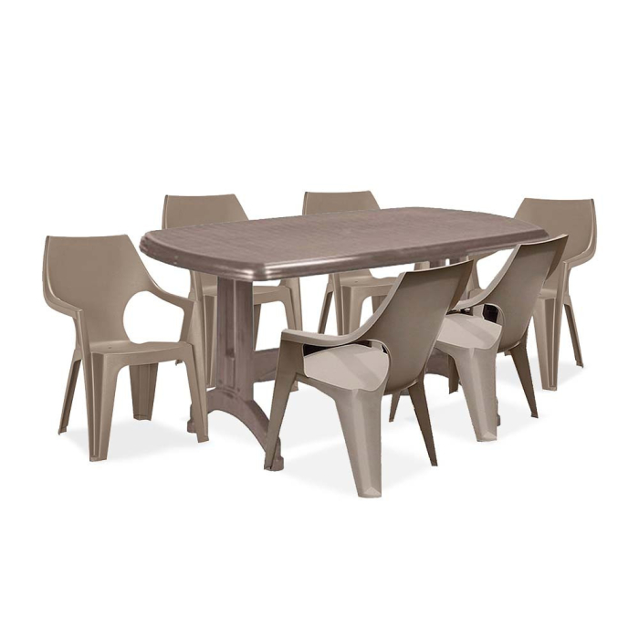 Curver Set de mobilier de grădină Podante 6+1 în culoarea cappuccino [2]