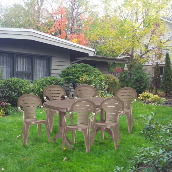 Curver Set de mobilier de grădină Porter 6+1 în culoarea cappuccino [5]