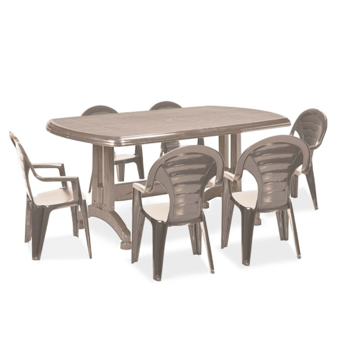 Curver Set de mobilier de grădină Porter 6+1 în culoarea cappuccino [2]
