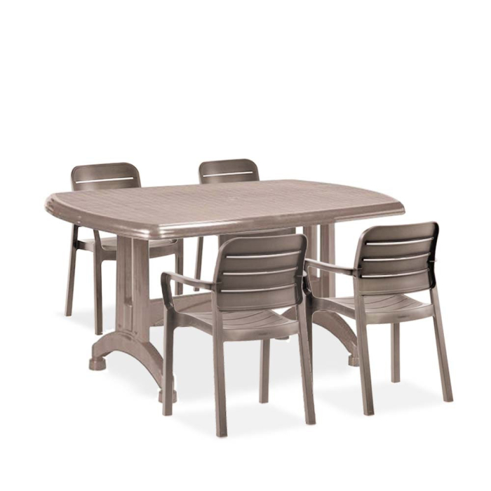 Curver Set de mobilier de grădină Posara 4+1 în culoarea cappuccino [2]