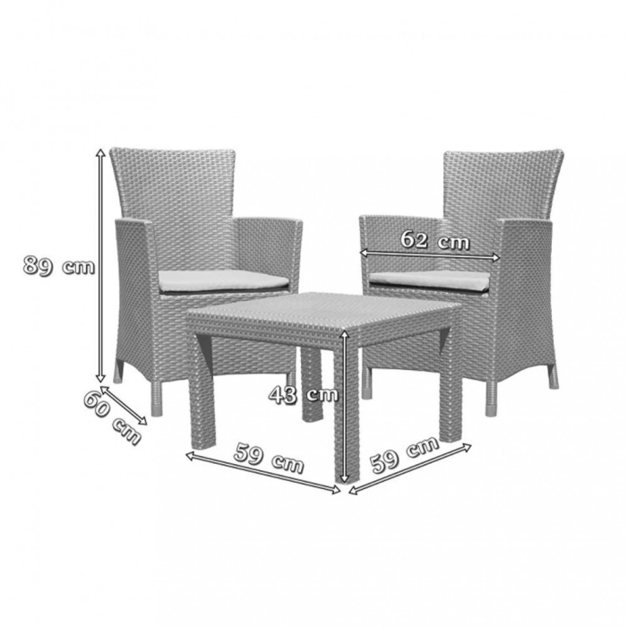 Curver Set de mobilier de grădină Rosario pentru balcon [4]