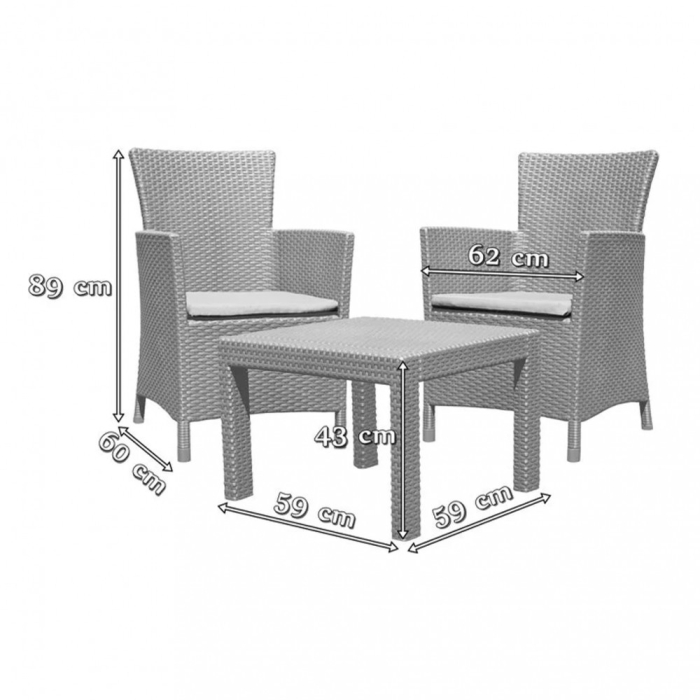 Curver Set de mobilier de grădină Rosario pentru balcon [4]