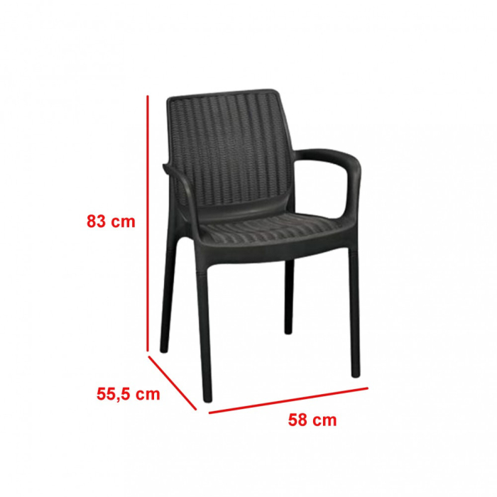 Curver Set mobilier de grădină Balimore 4+1, grafit [3]