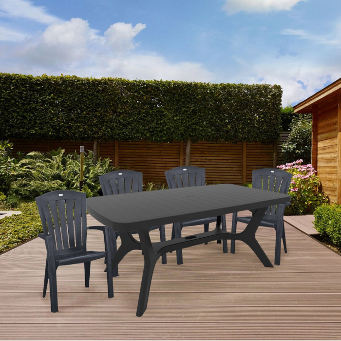 Curver Set de mobilier de grădină Baltorini 4+1 grafit [4]