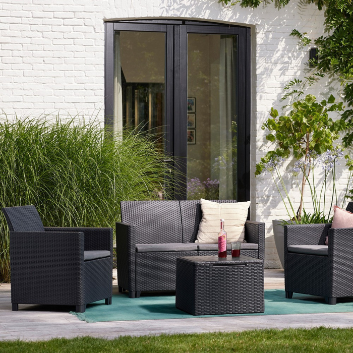 Curver Set mobilier de grădină Claire cu 4 locuri și masă cu perne [2]