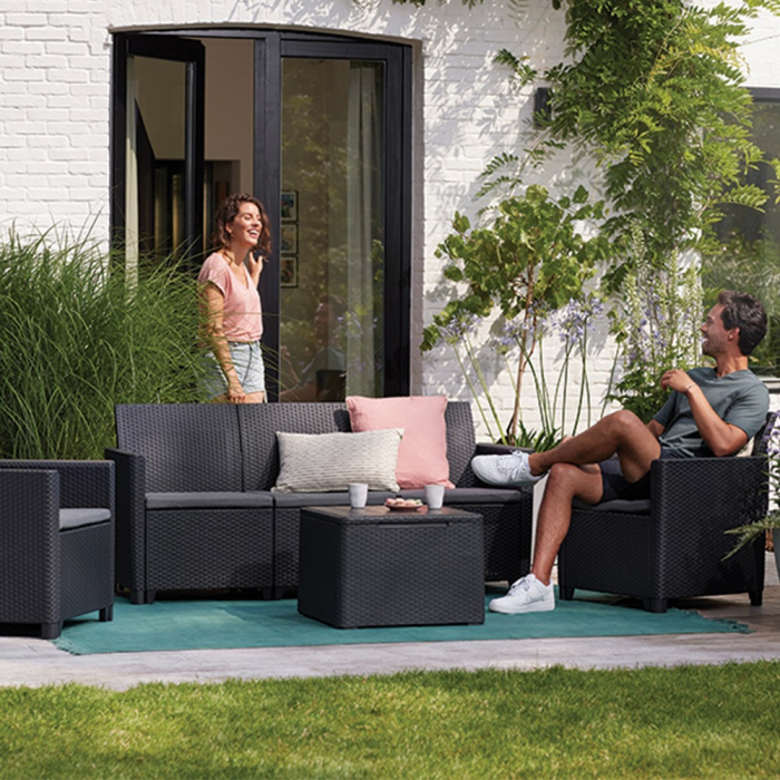 Curver Set mobilier de grădină Claire cu 5 locuri și masă cu perne [2]