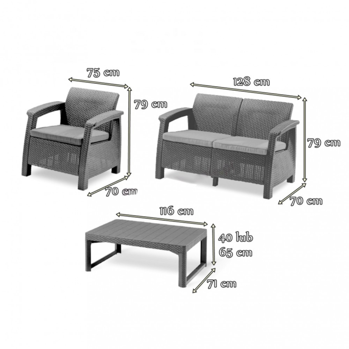 Curver Set mobilier de grădină Corfu Large II Lyon 6 în 1 [5]