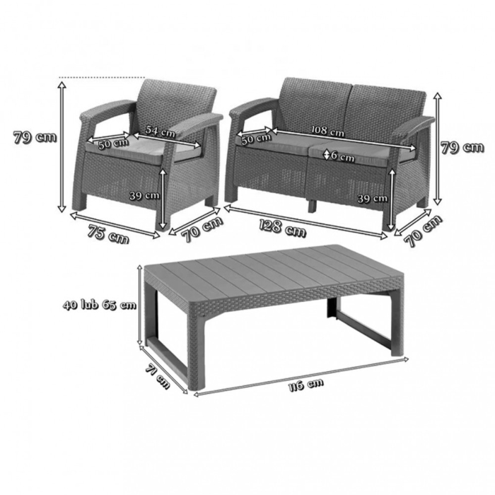 Curver Set mobilier de grădină Corfu Large II Lyon 6 în 1 [3]