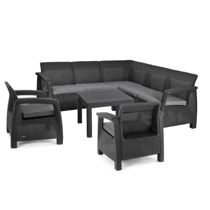 Curver Set mobilier de grădină Corfu relax duo, grafit [2]
