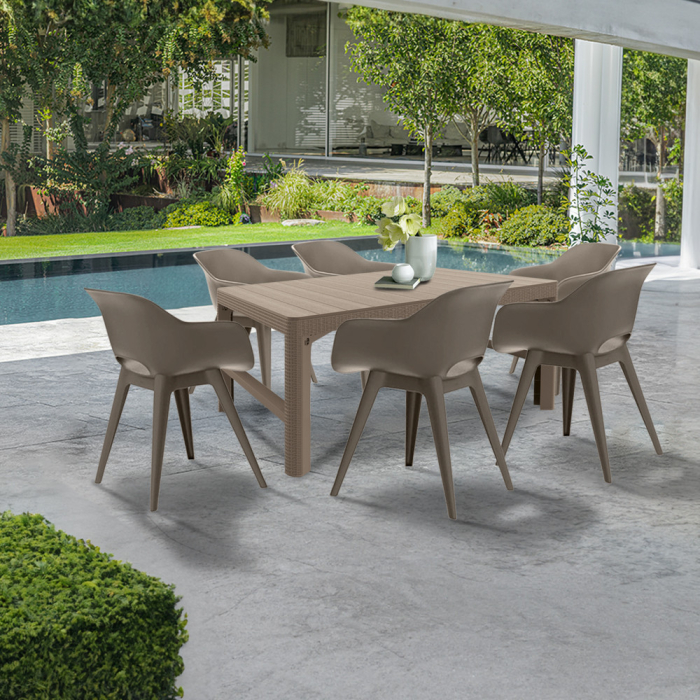 Curver Set mobilier de grădină Dina 6+1 cappuccino [2]