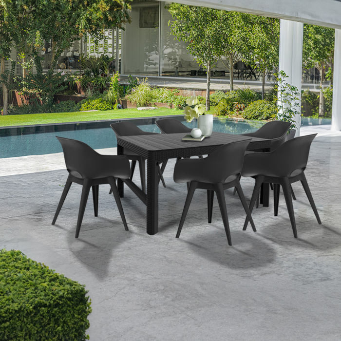 Curver Dina 6+1 set mobilier de grădină grafit [2]