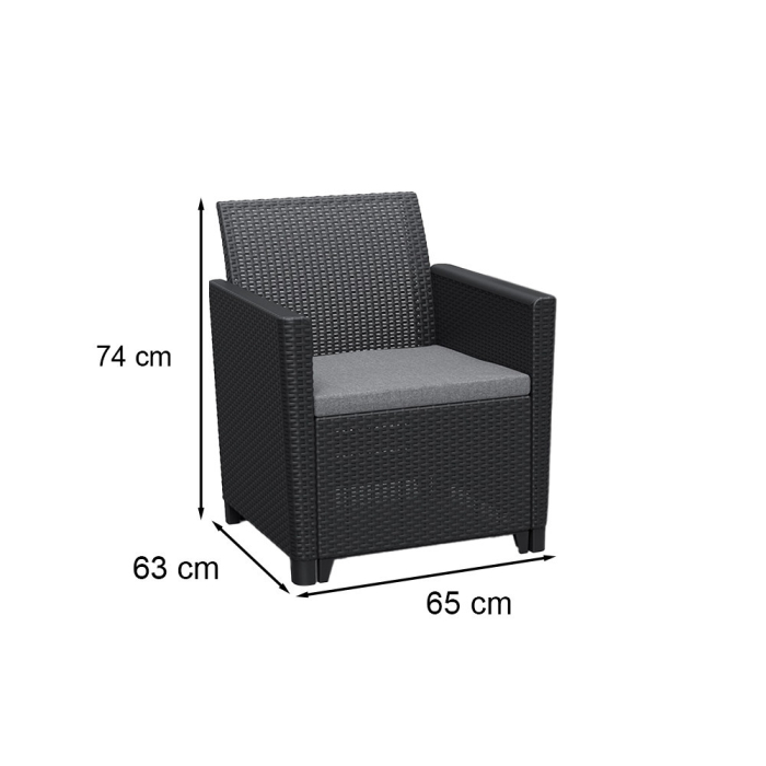 Curver Set mobilier de grădină Elodie pentru balcon cu masă cu perne [4]